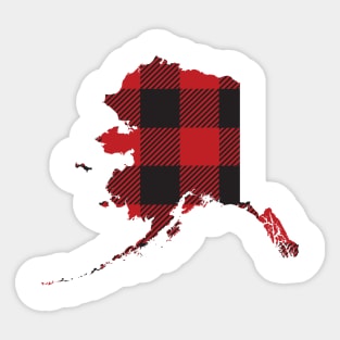 Alaska State Flannel Plaid Design Sticker